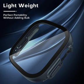 TAURI 2 Pack Hard Case Designed for Apple Watch Ultra 2 / Ultra 49mm, with 9H Tempered Glass Screen Protector, [Touch Sensitive] [Full Coverage] Slim Bumper Protective Cover for iWatch 49mm - Blue