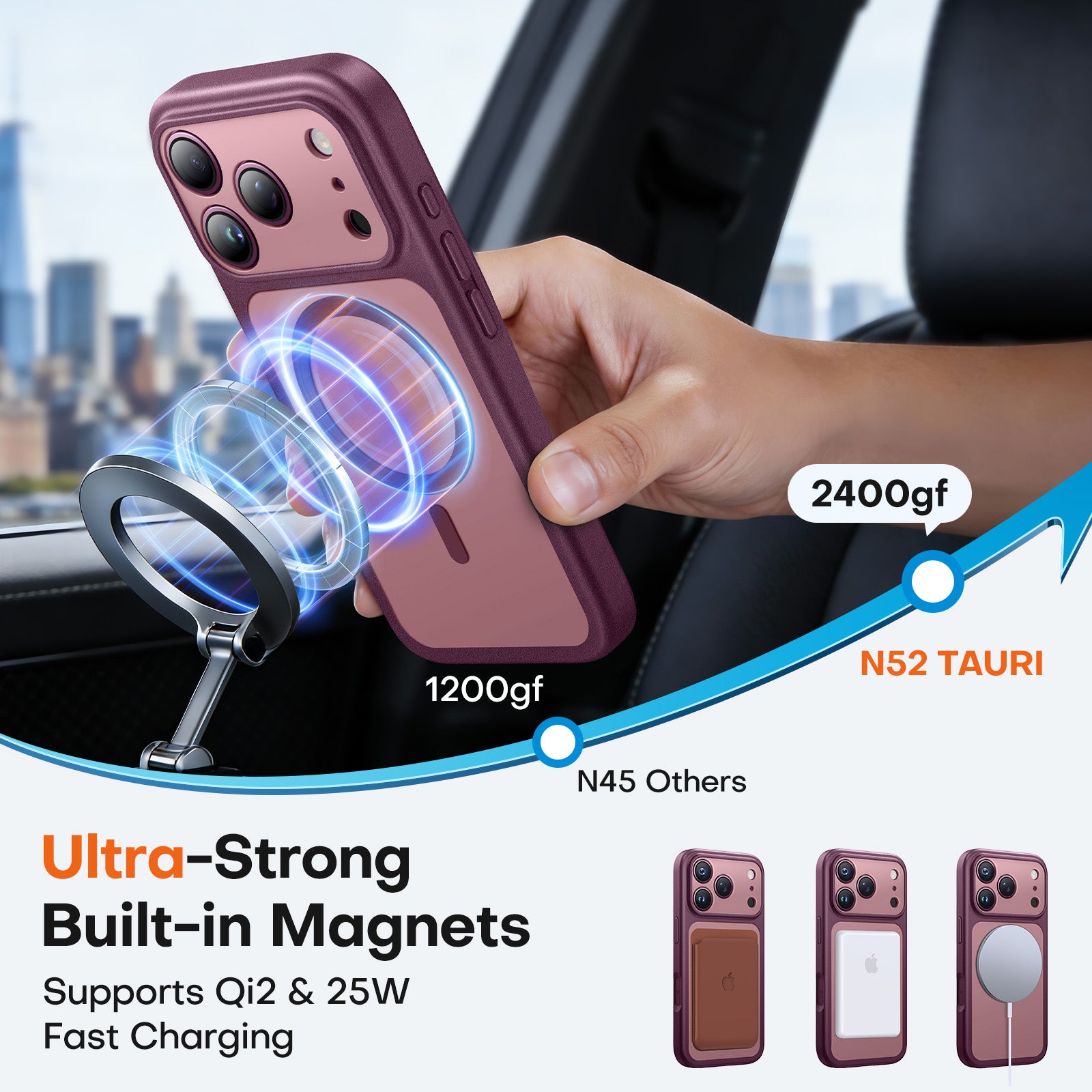 TAURI for 18 Pro Case, Compatible with MagSafe