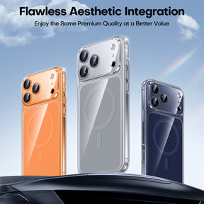 TAURI Original Design for iPhone 17 Pro Max Case, Compatible with MagSafe with Screen Protector, Anti-Yellowing Military-Grade Protection Shockproof Magnetic iPhone 17 ProMax Case, Clear Grey