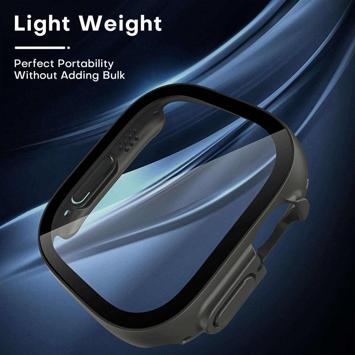 TAURI 2 Pack Hard Case Designed for Apple Watch Ultra 2 / Ultra 1 49mm with 9H Tempered Glass Screen Protector, [Touch Sensitive] [Full Coverage] Slim Bumper Protective Cover for iWatch 49mm- Grey