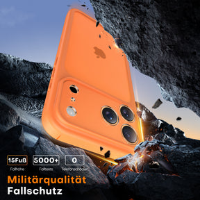 TAURI for iPhone 17 Pro Case, Full Camera Protection with Screen Protector, Translucent Matte Military-Grade Protection Shockproof Slim Phone Case for iPhone 17 Pro, Matte Orange