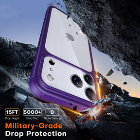 TAURI for iPhone 17 Pro Max Case, Full Camera Protection with Screen Protector, Anti-Yellowing Military-Grade Protection Shockproof Slim Phone Case for iPhone 17 ProMax, Purple