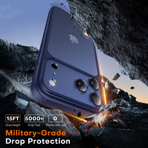 TAURI for iPhone 17 Pro Max Case, Full Camera Protection with Screen Protector, Translucent Matte Military-Grade Protection Shockproof Slim Phone Case for iPhone 17 ProMax, Matte Blue