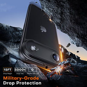 TAURI for iPhone Air Case, Full Camera Protection with Screen Protector, Translucent Matte Military-Grade Protection Shockproof Slim Phone Case for iPhone Air, Matte Black