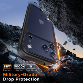 TAURI for iPhone 17 Pro Max Case, Full Camera Protection with Screen Protector, Translucent Matte Military-Grade Protection Shockproof Slim Phone Case for iPhone 17 ProMax, Matte Black