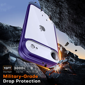 TAURI for iPhone Air Case, Full Camera Protection with Screen Protector, Anti-Yellowing Military-Grade Protection Shockproof Slim Phone Case for iPhone 17 Air 6.5 inch, Purple