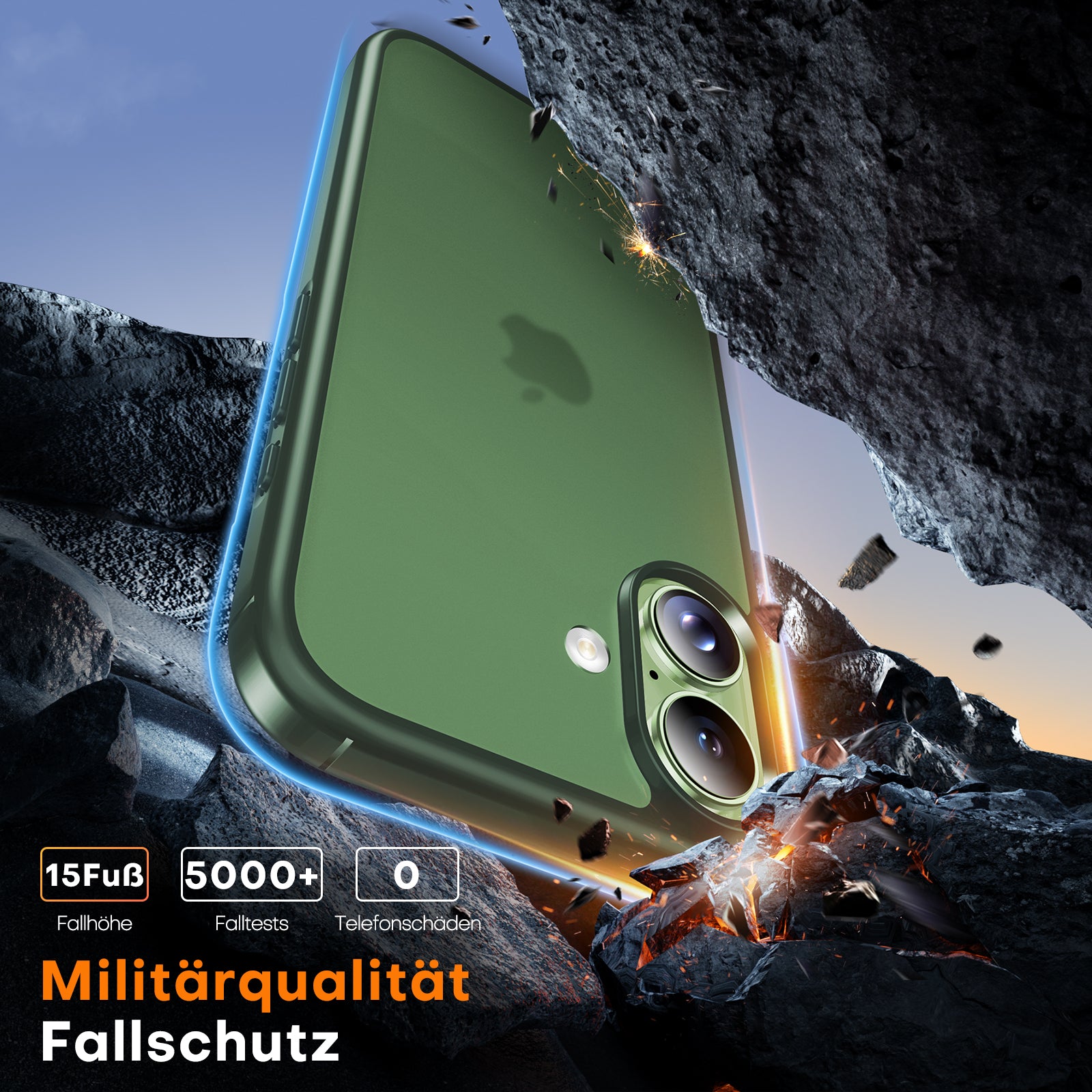 TAURI for iPhone 17 Case, Anti-Yellowing with Screen Protector, Translucent Matte Military-Grade Protection Shockproof Slim Phone Case for iPhone 17, Matte Green