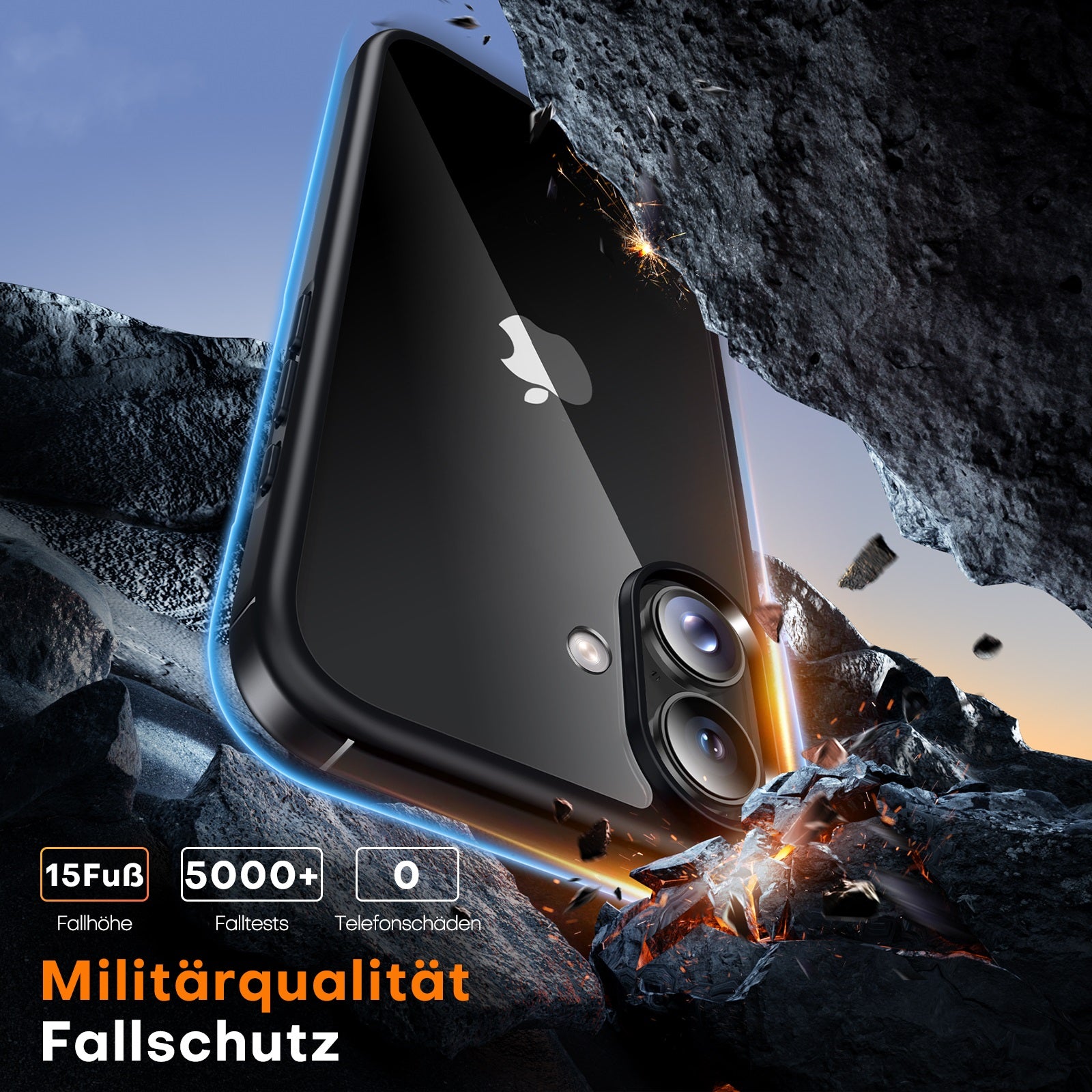 TAURI for iPhone 17 Case, Anti-Yellowing with Screen Protector, Military-Grade Protection Shockproof Slim Phone Case for iPhone 17, Black