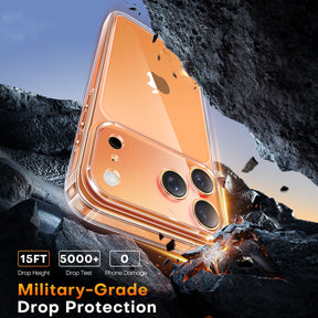 TAURI for iPhone 17 Pro Max Case, Full Camera Protection with Screen Protector, Anti-Yellowing Military-Grade Protection Shockproof Slim Phone Case for iPhone 17 ProMax, Clear