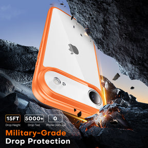 TAURI for iPhone Air Case, Full Camera Protection with Screen Protector, Anti-Yellowing Military-Grade Protection Shockproof Slim Phone Case for iPhone 17 Air 6.5 inch, Orange
