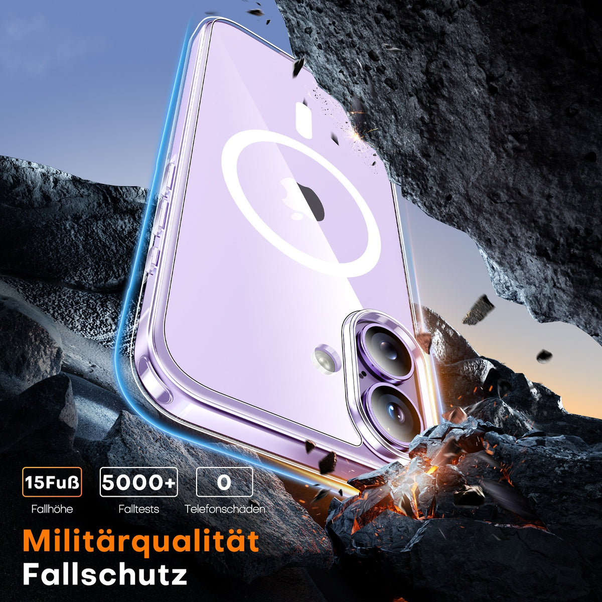 TAURI for iPhone 17 Case, Compatible with MagSafe with Screen Protector, Anti-Yellowing Military-Grade Protection Shockproof Slim Magnetic Case for iPhone 17, Clear
