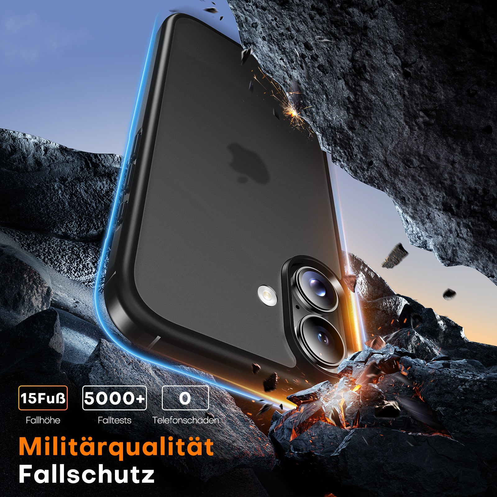 TAURI for iPhone 17 Case, Anti-Yellowing with Screen Protector, Translucent Matte Military-Grade Protection Shockproof Slim Phone Case for iPhone 17, Matte Black