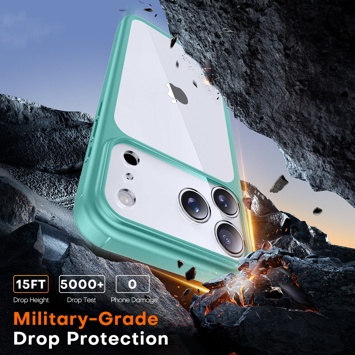 TAURI for iPhone 17 Pro Case, Full Camera Protection with Screen Protector, Anti-Yellowing Military-Grade Protection Shockproof Slim Phone Case for iPhone 17 Pro, Green