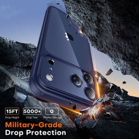 TAURI for iPhone 17 Pro Max Case, Full Camera Protection with Screen Protector, Anti-Yellowing Military-Grade Protection Shockproof Slim Phone Case for iPhone 17 ProMax, Blue