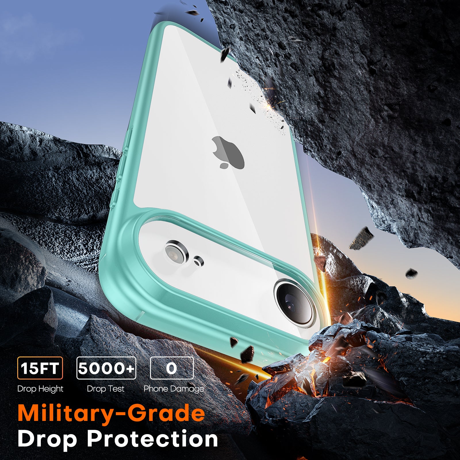 TAURI for iPhone Air Case, Full Camera Protection with Screen Protector, Anti-Yellowing Military-Grade Protection Shockproof Slim Phone Case for iPhone 17 Air 6.5 inch, Green