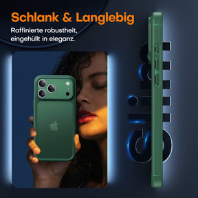 TAURI for iPhone 17 Pro Case, Full Camera Protection with Screen Protector, Translucent Matte Military-Grade Protection Shockproof Slim Phone Case for iPhone 17 Pro, Matte Green