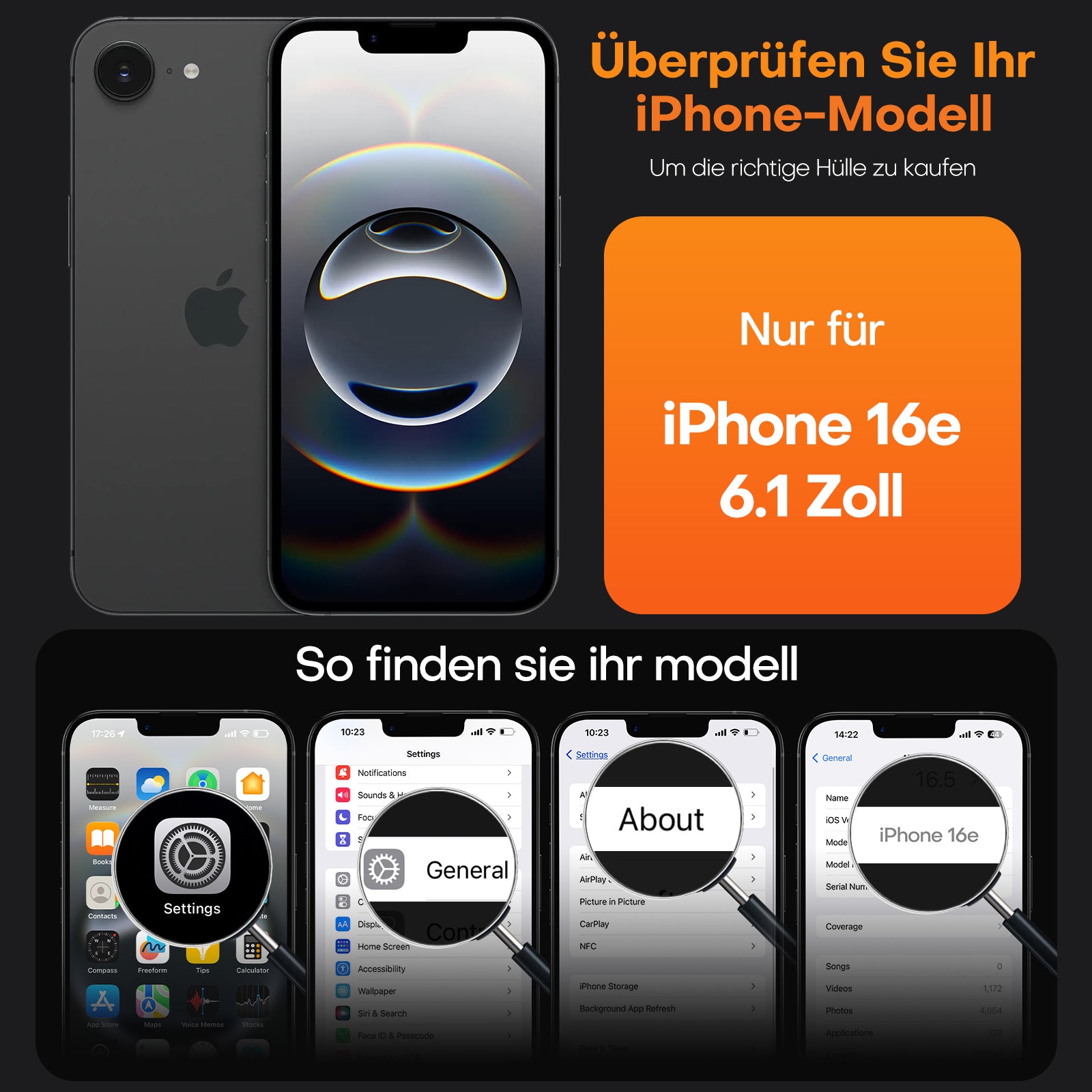 TAURI for iPhone 16e Case, [Compatible with MagSafe] with Screen Protectors, Shockproof Military-Grade Protection, Translucent Matte Magnetic Case for iPhone 16e, Matte Black