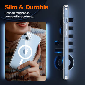 TAURI 5 in 1 Magnetic for iPhone 15 Case Clear, [Designed for Magsafe] with 2X Screen Protectors +2X Camera Lens Protectors, [Not-Yellowing] Shockproof Slim Case for iPhone 15
