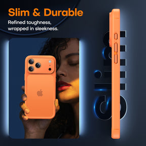 TAURI for iPhone 17 Pro Max Case, Full Camera Protection with Screen Protector, Translucent Matte Military-Grade Protection Shockproof Slim Phone Case for iPhone 17 ProMax, Matte Orange