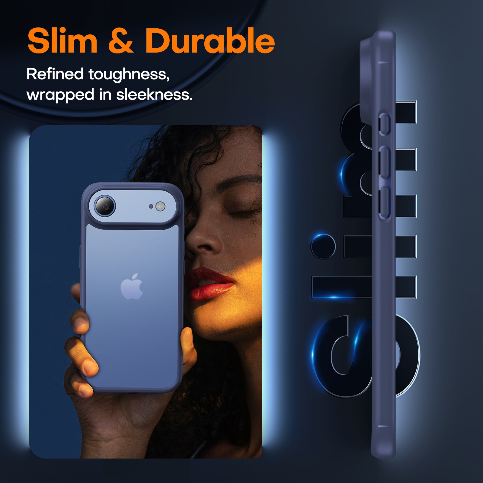 TAURI for iPhone Air Case, Full Camera Protection with Screen Protector, Translucent Matte Military-Grade Protection Shockproof Slim Phone Case for iPhone Air, Matte Blue