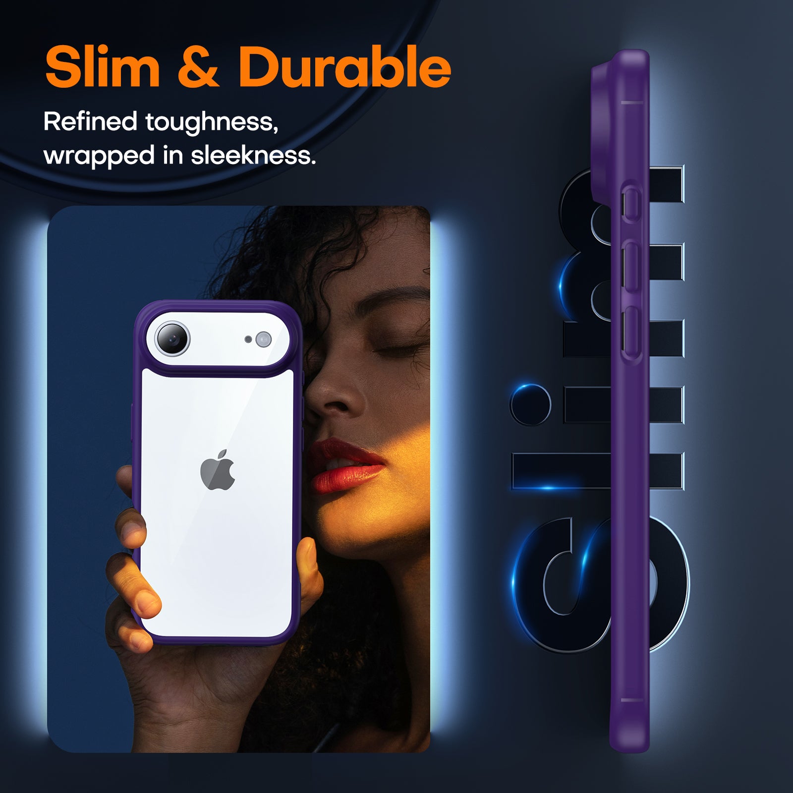 TAURI for iPhone Air Case, Full Camera Protection with Screen Protector, Anti-Yellowing Military-Grade Protection Shockproof Slim Phone Case for iPhone 17 Air 6.5 inch, Purple