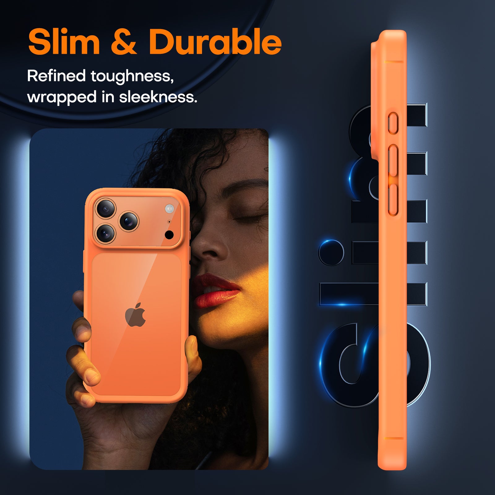 TAURI for iPhone 17 Pro Max Case, Full Camera Protection with Screen Protector, Anti-Yellowing Military-Grade Protection Shockproof Slim Phone Case for iPhone 17 ProMax, Orange