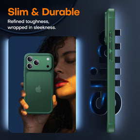 TAURI for iPhone 17 Pro Max Case, Full Camera Protection with Screen Protector, Translucent Matte Military-Grade Protection Shockproof Slim Phone Case for iPhone 17 ProMax, Matte Green