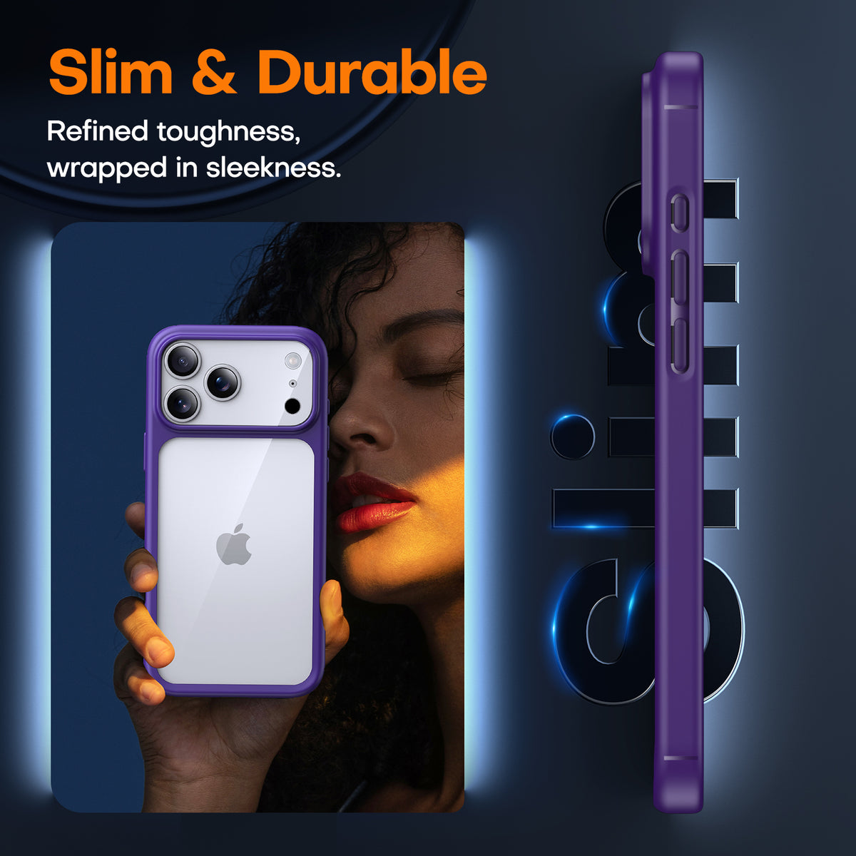 TAURI for iPhone 17 Pro Max Case, Full Camera Protection with Screen Protector, Anti-Yellowing Military-Grade Protection Shockproof Slim Phone Case for iPhone 17 ProMax, Purple