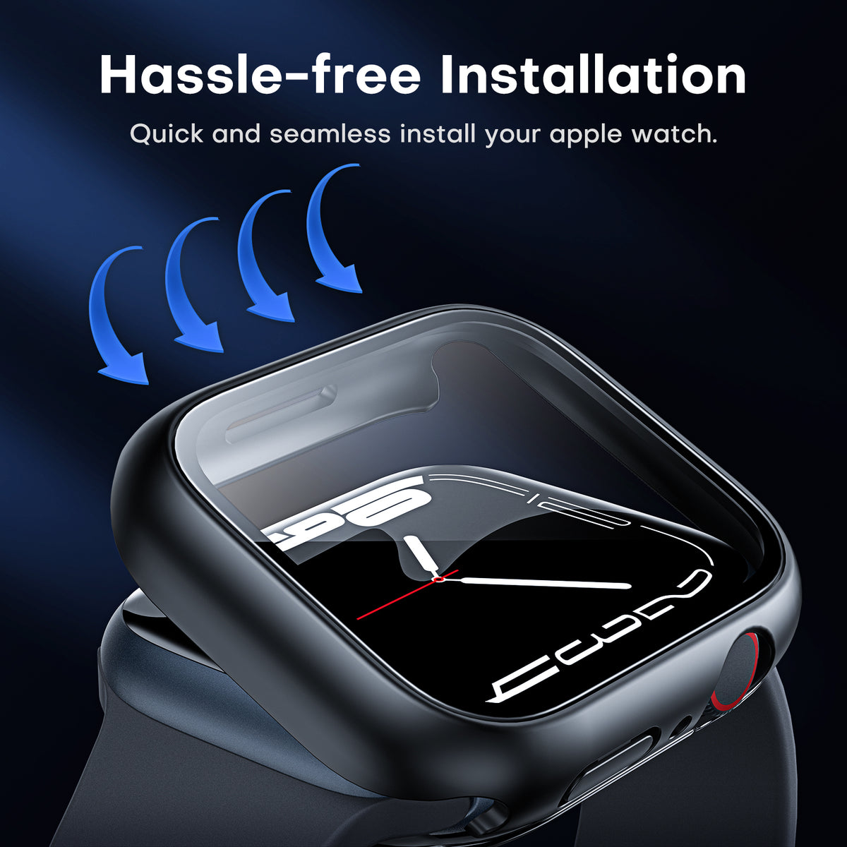 TAURI 2 Pack Waterproof Case Designed for Apple Watch Series 9 (2023) Series 8/7 45mm, [IPX8 Waterproof Certified] with 9H Tempered Glass Screen Protector, [Full Protection] Slim Cover 45mm - Black