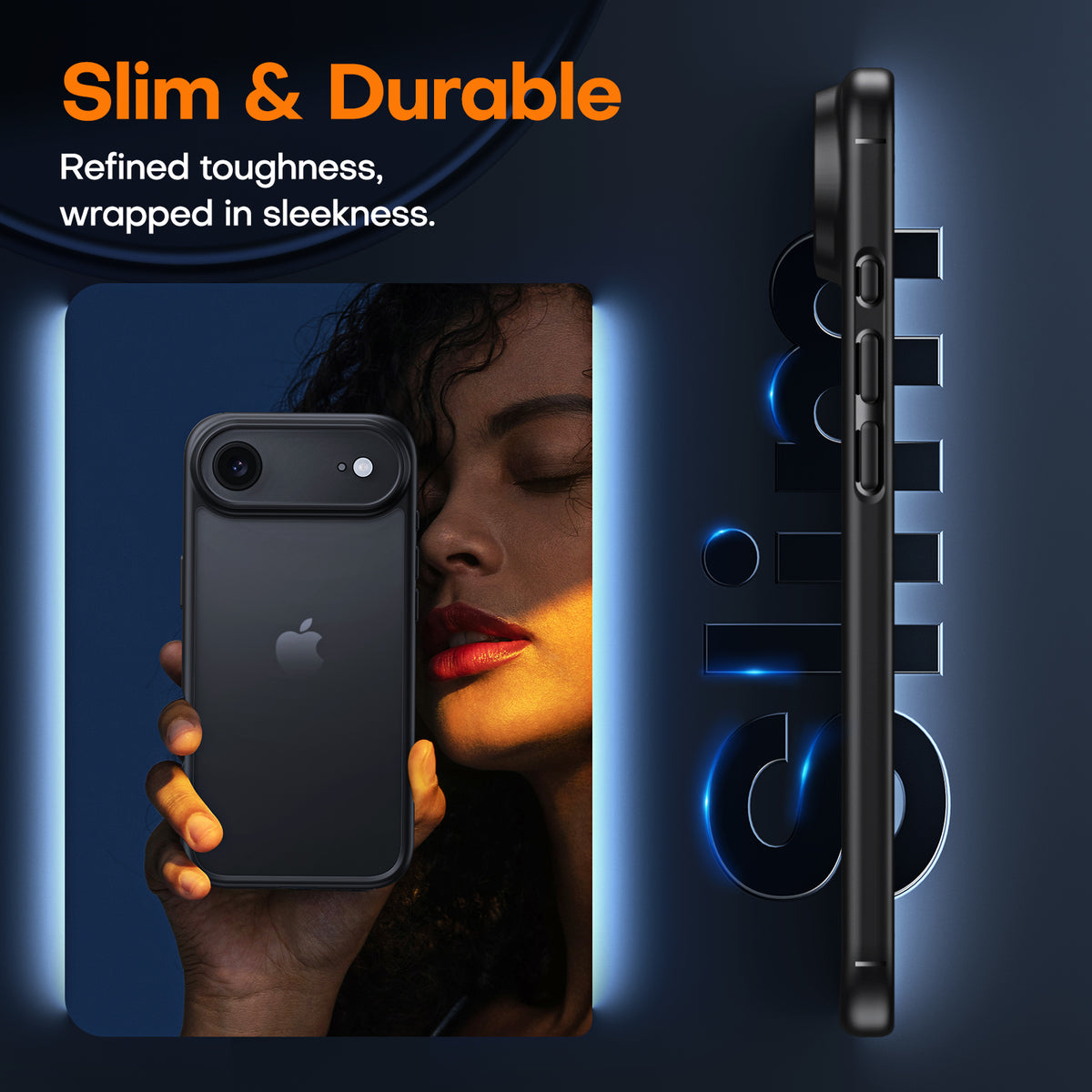 TAURI for iPhone Air Case, Full Camera Protection with Screen Protector, Translucent Matte Military-Grade Protection Shockproof Slim Phone Case for iPhone Air, Matte Black