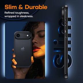 TAURI for iPhone Air Case, Full Camera Protection with Screen Protector, Translucent Matte Military-Grade Protection Shockproof Slim Phone Case for iPhone Air, Matte Black