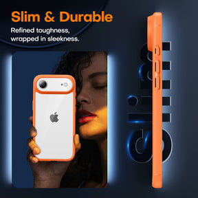 TAURI for iPhone Air Case, Full Camera Protection with Screen Protector, Anti-Yellowing Military-Grade Protection Shockproof Slim Phone Case for iPhone 17 Air 6.5 inch, Orange