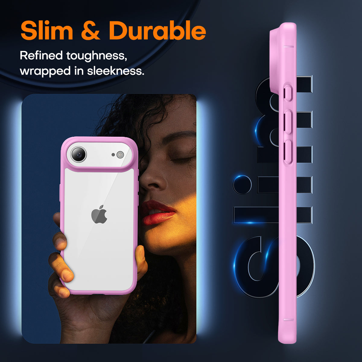 TAURI for iPhone Air Case, Full Camera Protection with Screen Protector, Anti-Yellowing Military-Grade Protection Shockproof Slim Phone Case for iPhone 17 Air 6.5 inch, Pink