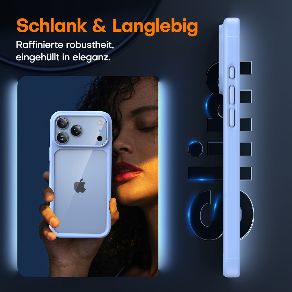 TAURI for iPhone 17 Pro Case, Full Camera Protection with Screen Protector, Anti-Yellowing Military-Grade Protection Shockproof Slim Phone Case for iPhone 17 Pro, Star Blue