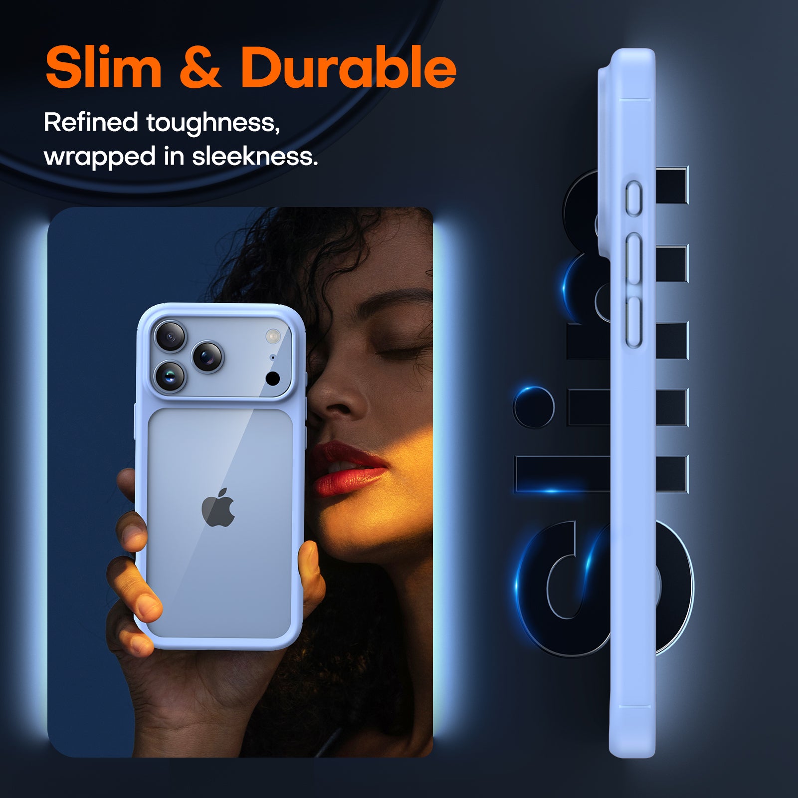TAURI for iPhone 17 Pro Max Case, Full Camera Protection with Screen Protector, Anti-Yellowing Military-Grade Protection Shockproof Slim Phone Case for iPhone 17 ProMax, Star Blue