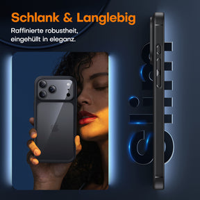 TAURI for iPhone 17 Pro Case, Full Camera Protection with Screen Protector, Anti-Yellowing Military-Grade Protection Shockproof Slim Phone Case for iPhone 17 Pro, Black