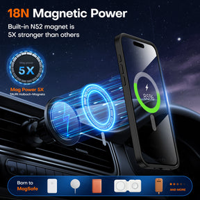 TAURI 5 in 1 Magnetic Case for iPhone 15 Pro Max [Mil-Grade Drop Protection] with 2X Tempered Screen Protector +2X Camera Lens Protector, Translucent Matte Slim Mag-Safe Case 6.7" - Black