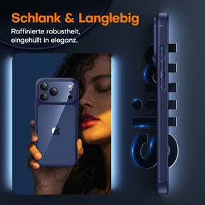TAURI for iPhone 17 Pro Case, Full Camera Protection with Screen Protector, Anti-Yellowing Military-Grade Protection Shockproof Slim Phone Case for iPhone 17 Pro, Blue