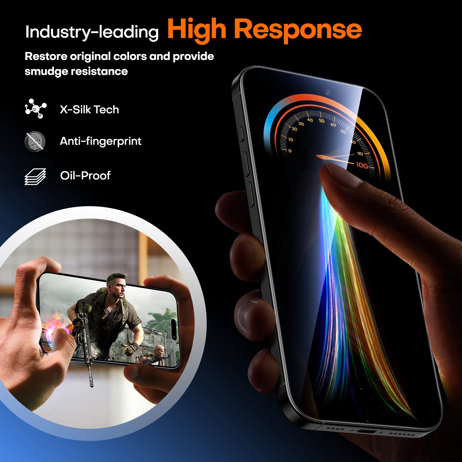 TAURI 2 Pack for iPhone 17 Screen Protector, [1-Step Install] with Auto Dust-Removal, 9H+ Tempered Glass, Full Coverage Protection, Anti-scratch [Military-Grade Shatterproof] Bubble-Free