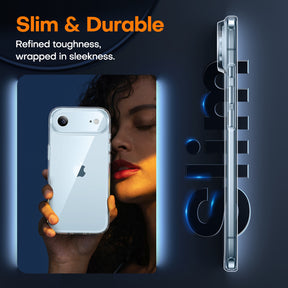 TAURI for iPhone Air Case, Full Camera Protection with Screen Protector, Anti-Yellowing Military-Grade Protection Shockproof Slim Phone Case for iPhone 17 Air 6.5 inch, Clear