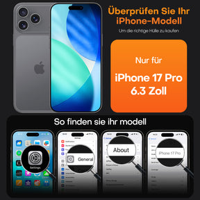 TAURI for iPhone 17 Pro Case, Full Camera Protection with Screen Protector, Translucent Matte Military-Grade Protection Shockproof Slim Phone Case for iPhone 17 Pro, Matte Black