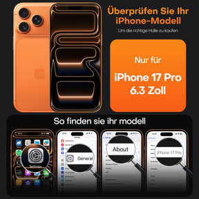 TAURI for iPhone 17 Pro Case, Full Camera Protection with Screen Protector, Anti-Yellowing Military-Grade Protection Shockproof Slim Phone Case for iPhone 17 Pro, Orange