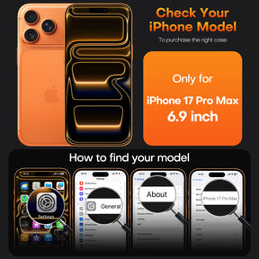 TAURI for iPhone 17 Pro Max Case, Full Camera Protection with Screen Protector, Anti-Yellowing Military-Grade Protection Shockproof Slim Phone Case for iPhone 17 ProMax, Orange