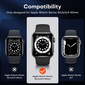 TAURI 2 Pack Waterproof Case Designed for Apple Watch Series SE/6/5/4 40mm, [IP67 Waterproof Certified] with 9H Tempered Glass Screen Protector, [Full Protection] Slim Cover for iWatch 40mm - Black