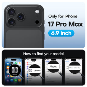 TAURI Original Design for iPhone 17 Pro Max Case, Compatible with MagSafe with Screen Protector, Anti-Yellowing Military-Grade Protection Shockproof Magnetic iPhone 17 ProMax Case, Clear Black