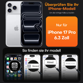 TAURI for iPhone 17 Pro Case, Full Camera Protection with Screen Protector, Anti-Yellowing Military-Grade Protection Shockproof Slim Phone Case for iPhone 17 Pro, Grey
