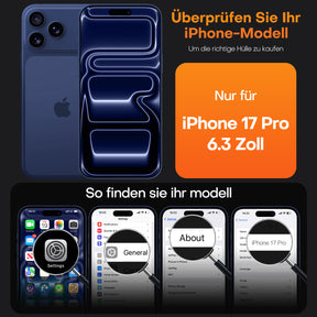 TAURI for iPhone 17 Pro Case, Full Camera Protection with Screen Protector, Anti-Yellowing Military-Grade Protection Shockproof Slim Phone Case for iPhone 17 Pro, Blue