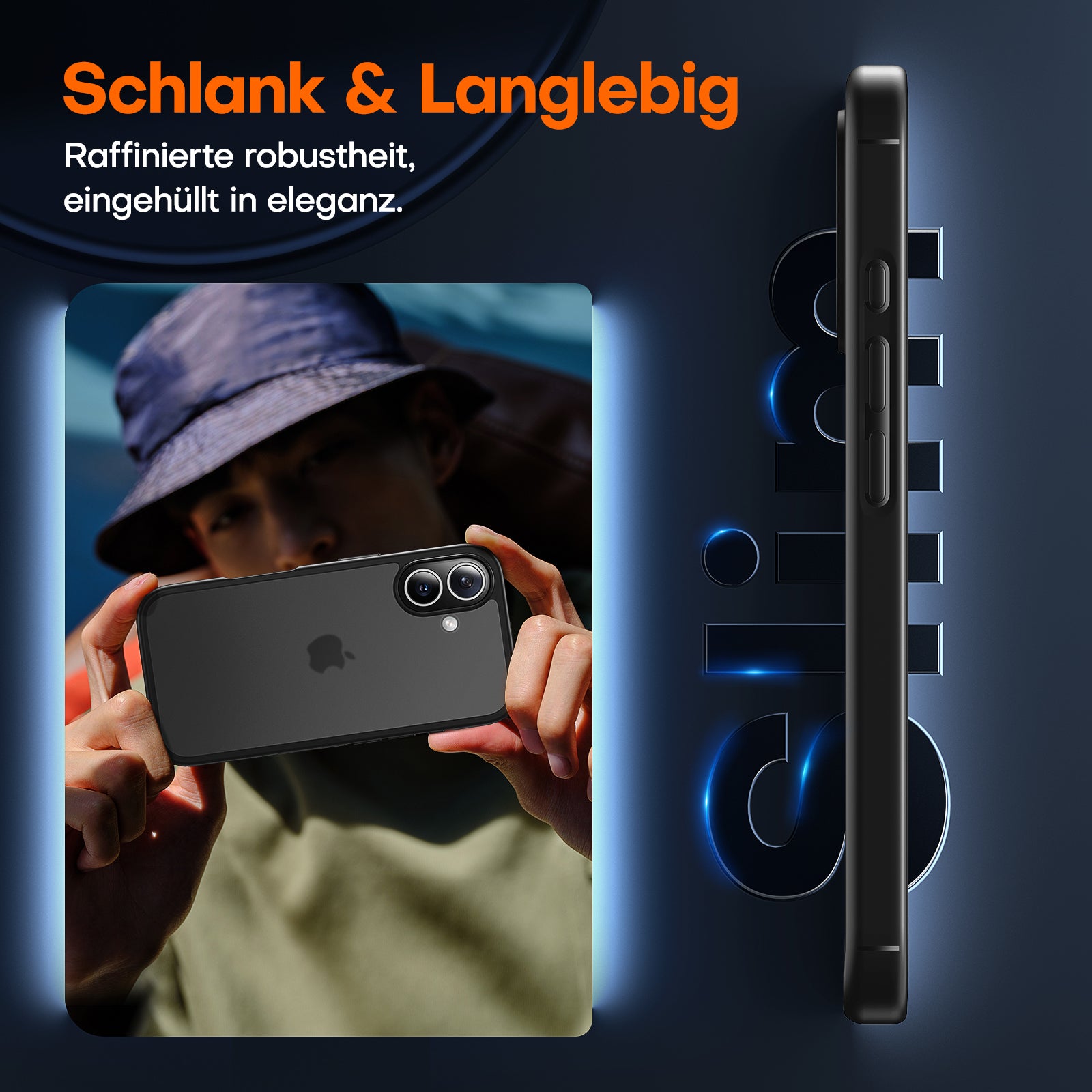 TAURI for iPhone 17 Case, Anti-Yellowing with Screen Protector, Translucent Matte Military-Grade Protection Shockproof Slim Phone Case for iPhone 17, Matte Black