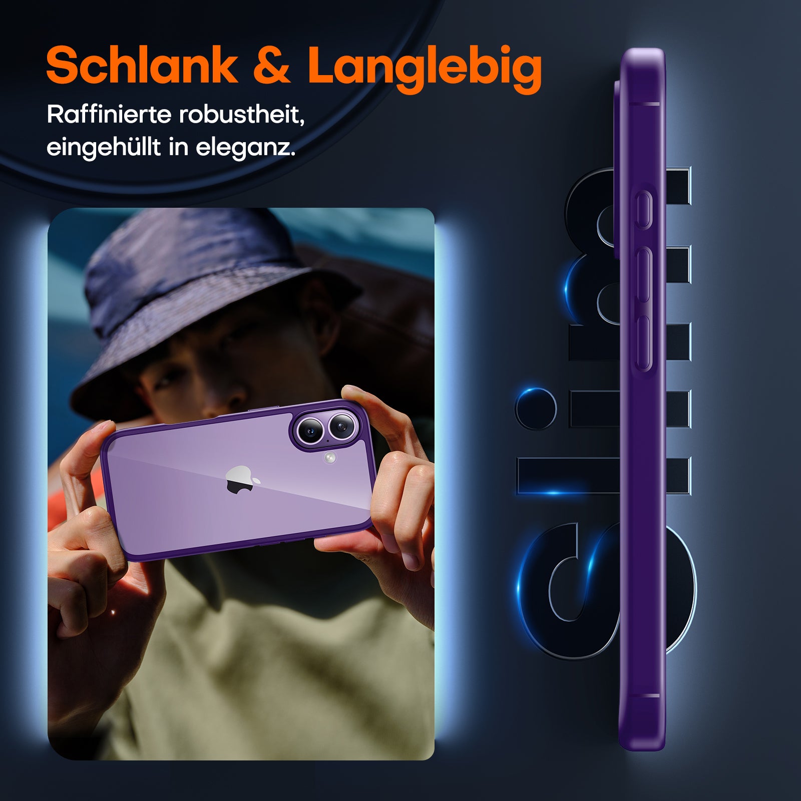 TAURI for iPhone 17 Case, Anti-Yellowing with Screen Protector, Military-Grade Protection Shockproof Slim Phone Case for iPhone 17, Purple