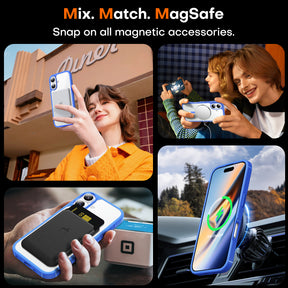 TAURI 5 in 1 for iPhone 16 Case, Compatible with MagSafe [Anti-Yellowing] with 2X Screen Protector + 2X Camera Lens Protector, Military-Grade Protection, Magnetic Phone Case for iPhone 16 6.1", Blue